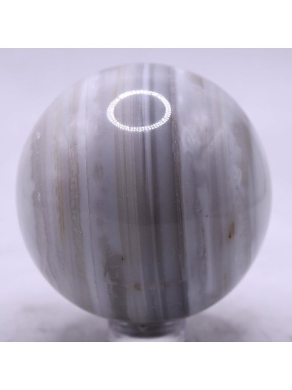 5PC Natural Banded Agate Spheres - Polished Chalcedony Crystal Balls with Stand